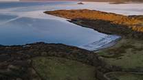 This aerial image shows how close Na Mara is to the private beach. 