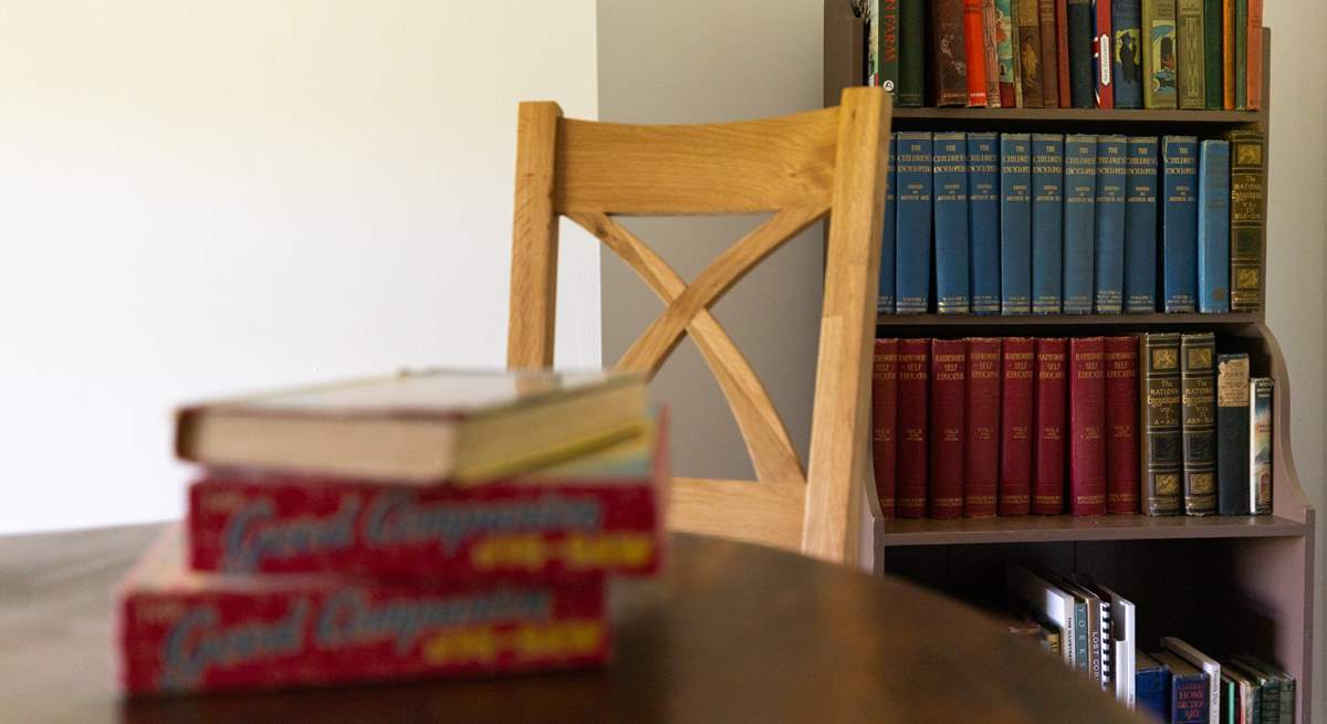 A bookcase full of history for you in the snug.