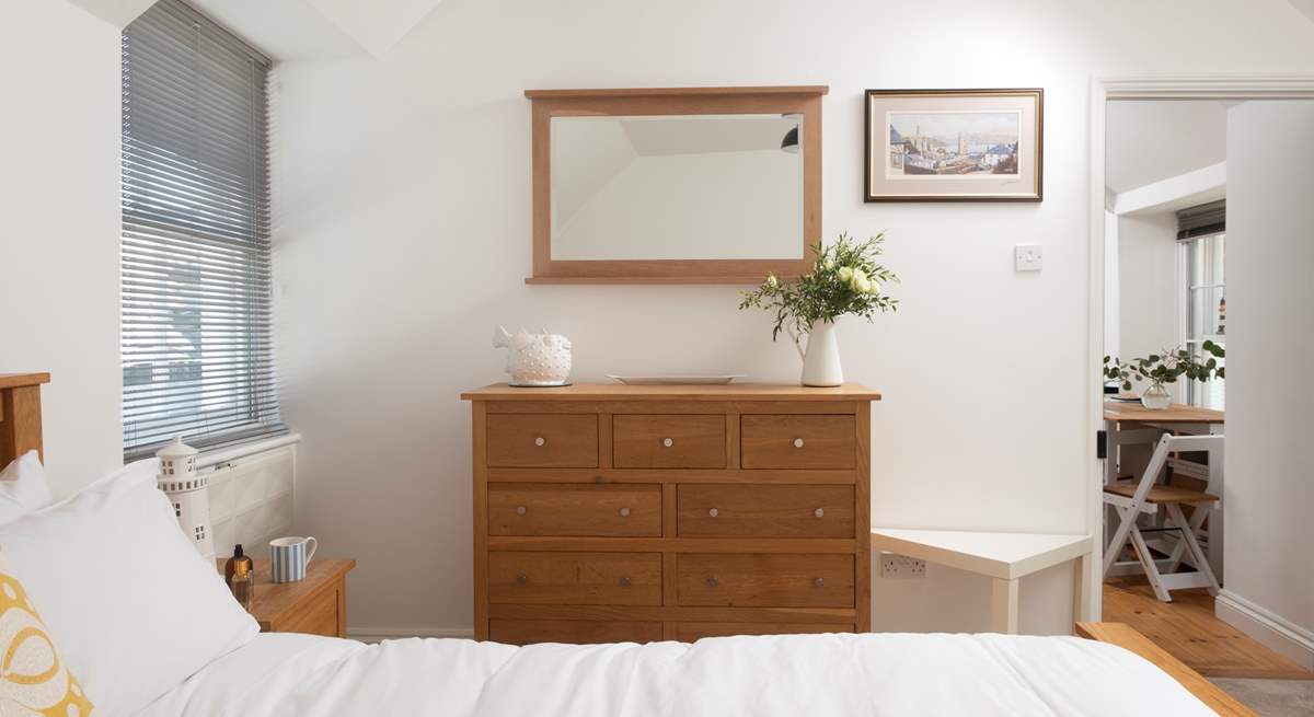 A stylish practical bedroom.