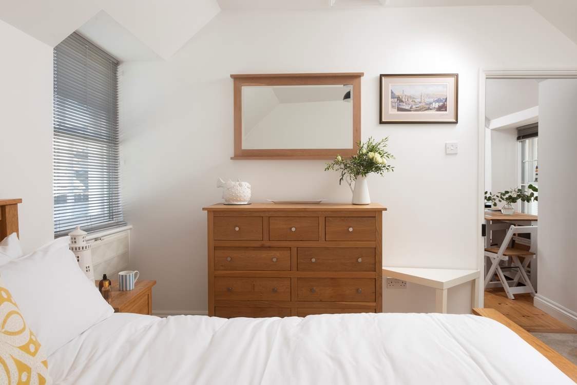 A stylish practical bedroom.