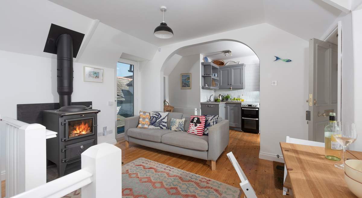 The cosy open plan living area, where space has been so cleverly designed.