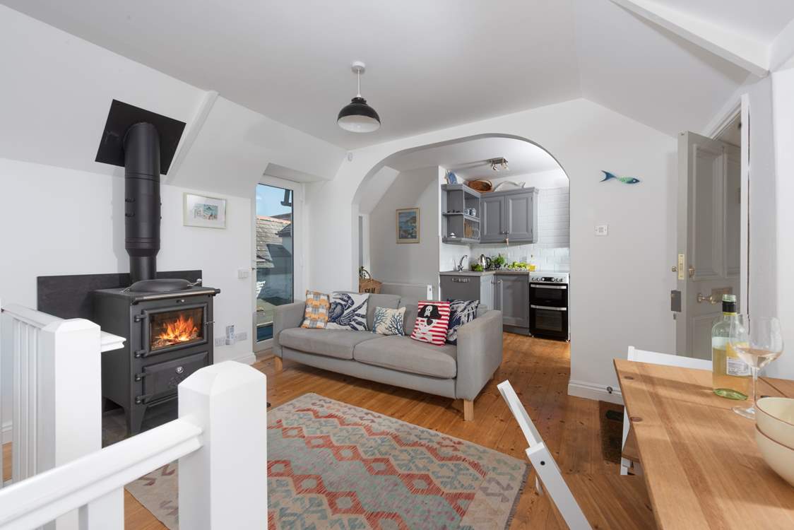 The cosy open plan living area, where space has been so cleverly designed.