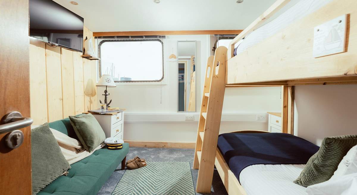 The bunk-room is the ideal hideout for adults and children alike.