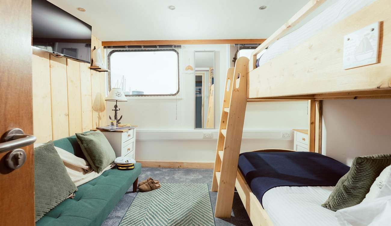 The bunk-room is the ideal hideout for adults and children alike.