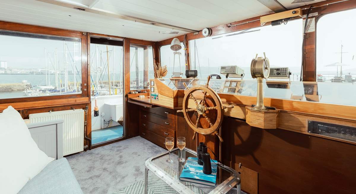 Carefully make your way up to the top deck where you can enjoy views across the ever-changing harbour.