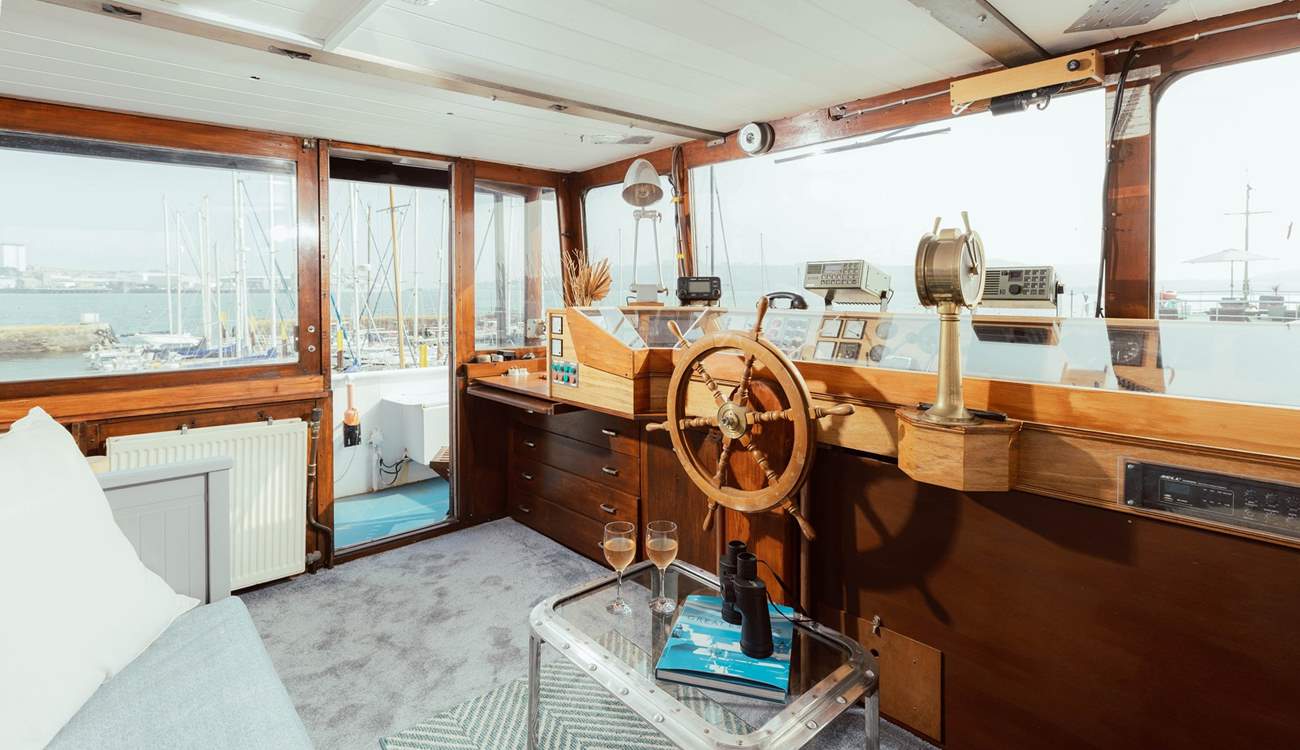 Carefully make your way up to the top deck where you can enjoy views across the ever-changing harbour.