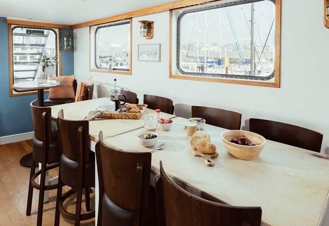 Enjoy harbourside views whilst you dine in style.