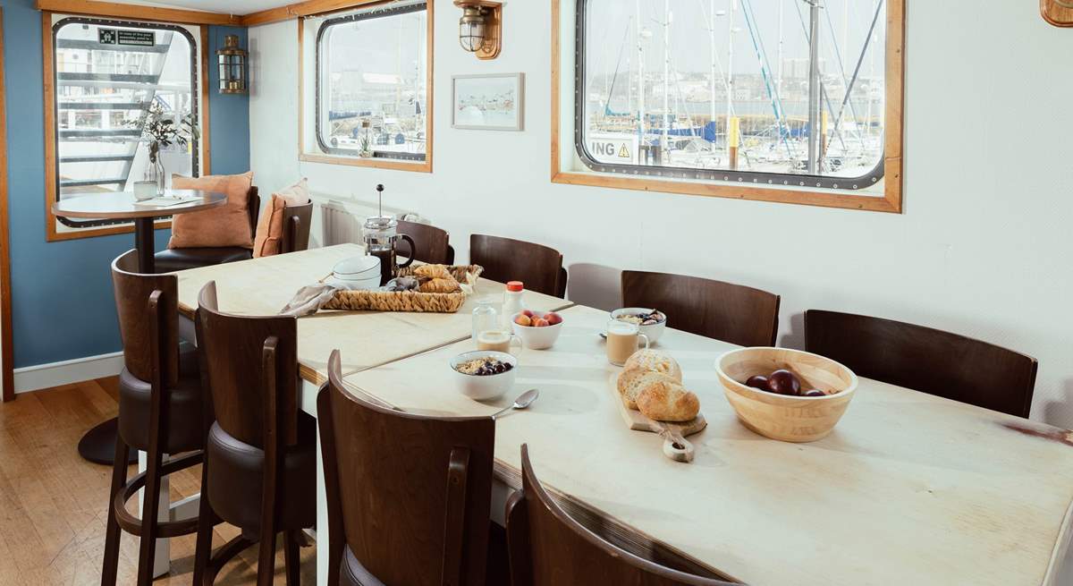 Enjoy harbourside views whilst you dine in style.