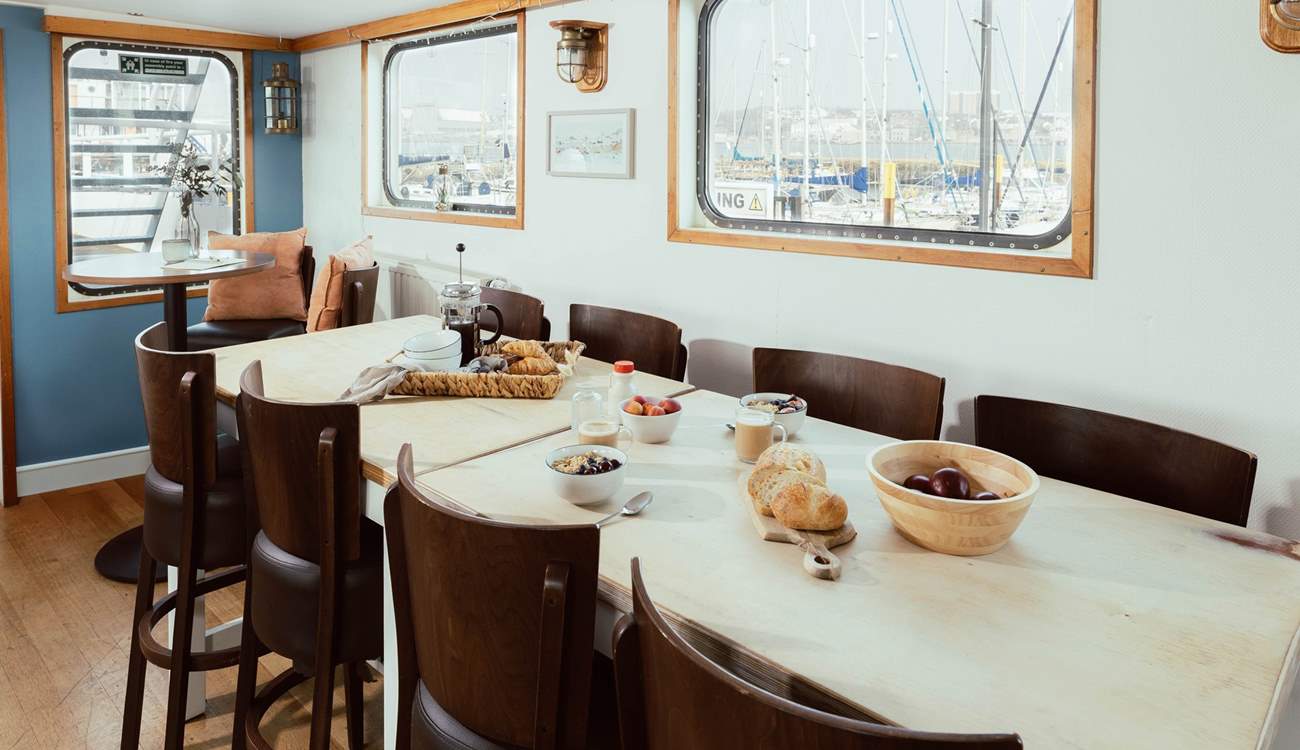 Enjoy harbourside views whilst you dine in style.