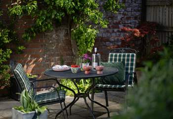 Al fresco dining on the rear patio.