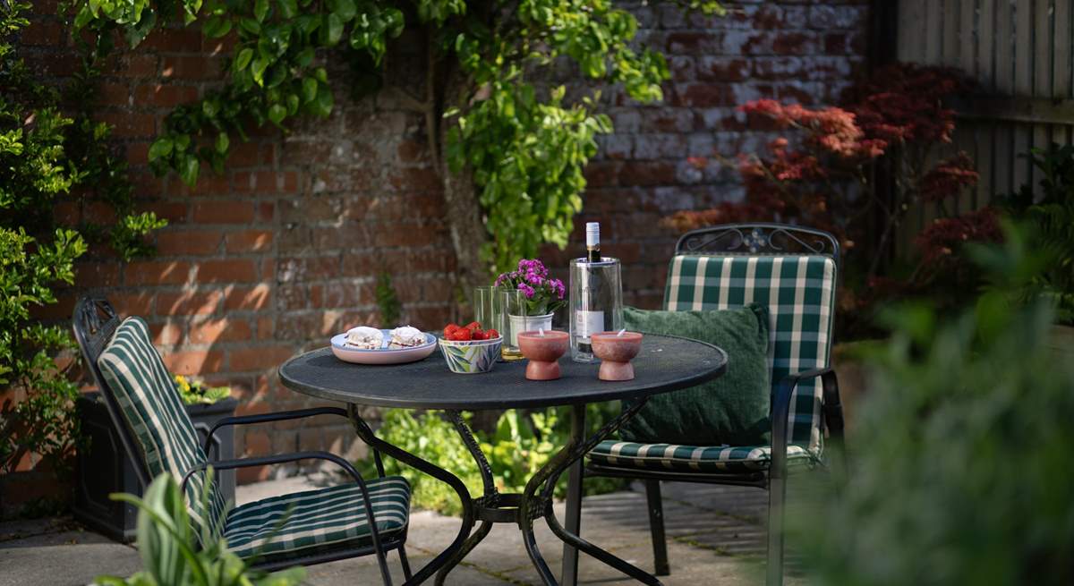 Al fresco dining on the rear patio.