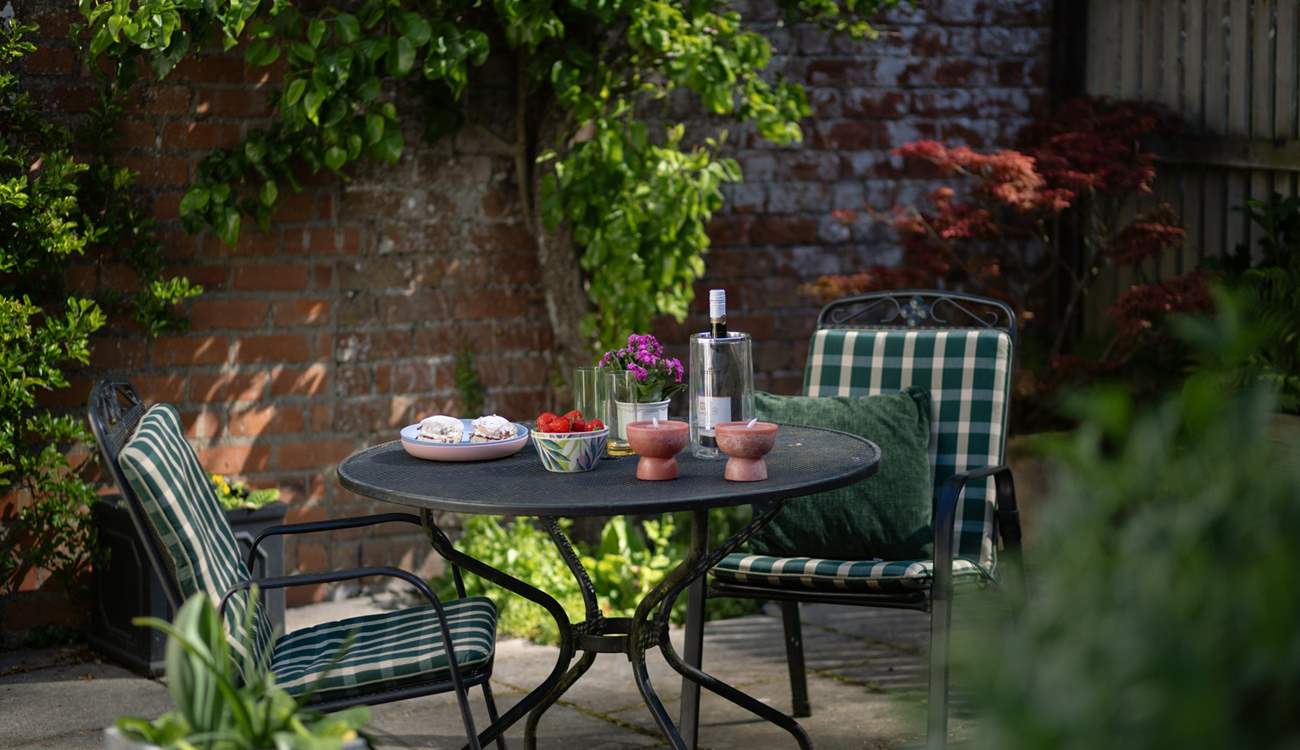 Al fresco dining on the rear patio.