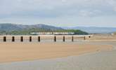 The trainline over the beach at Grange-over-Sands. - Thumbnail Image