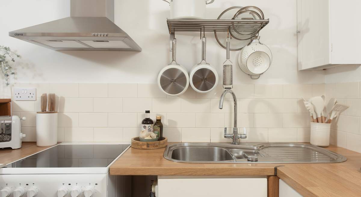 Small but perfectly formed, the kitchen is really well-equipped.