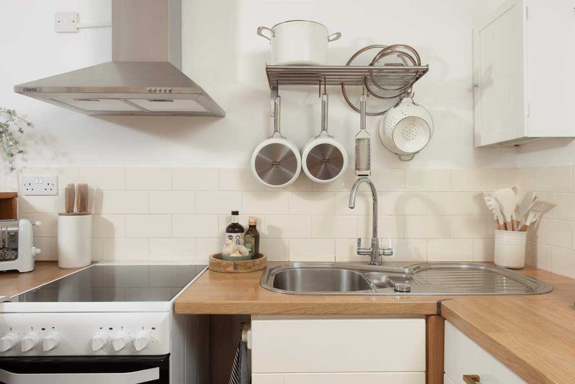 Small but perfectly formed, the kitchen is really well-equipped.