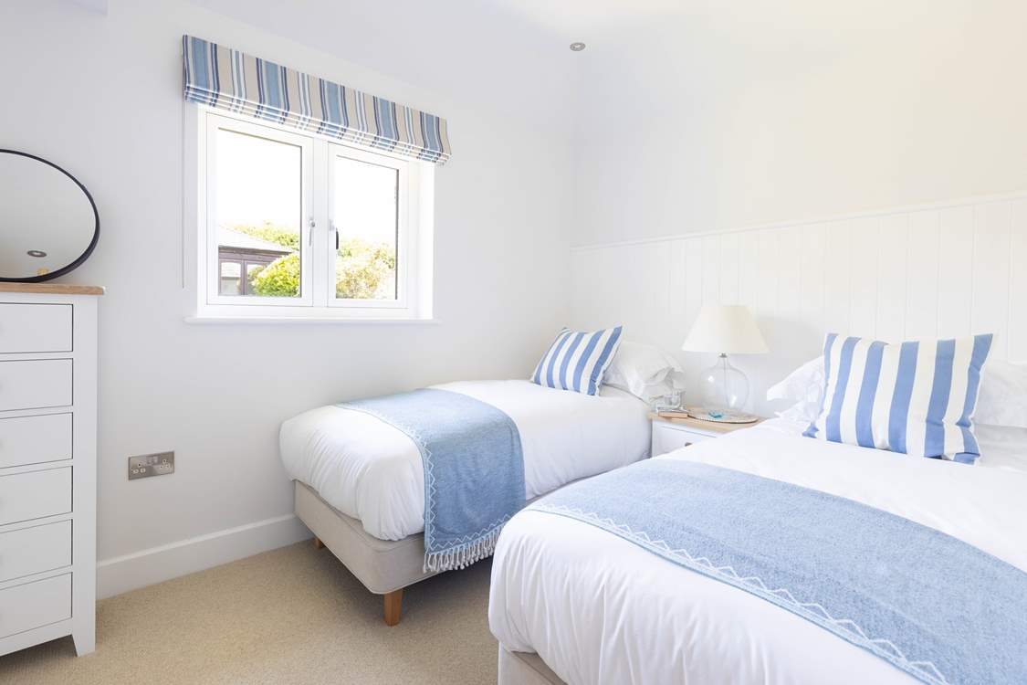 The twin bedded room is ideal for either adults or children.