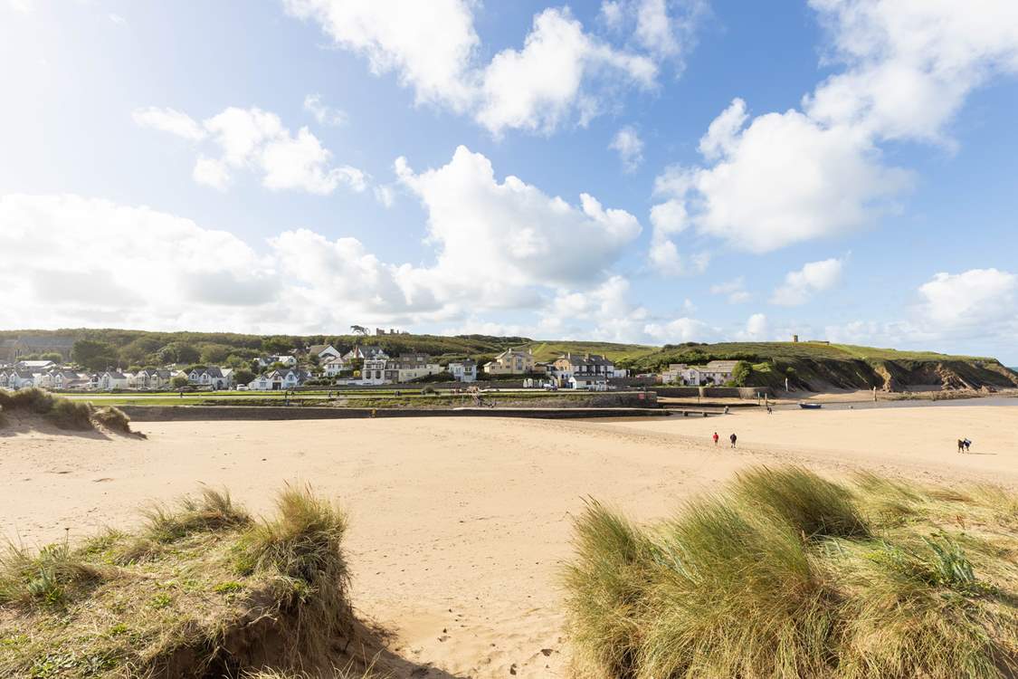 Enjoy the golden sands of Bude beach.