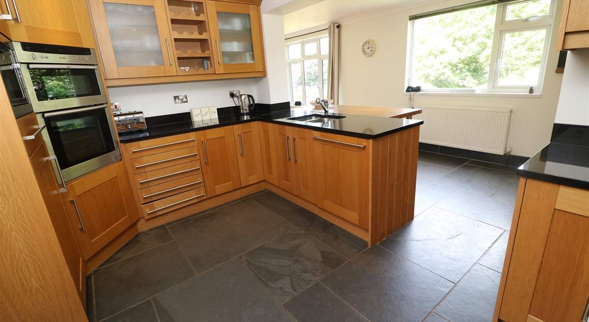 The kitchen is well-equipped. 