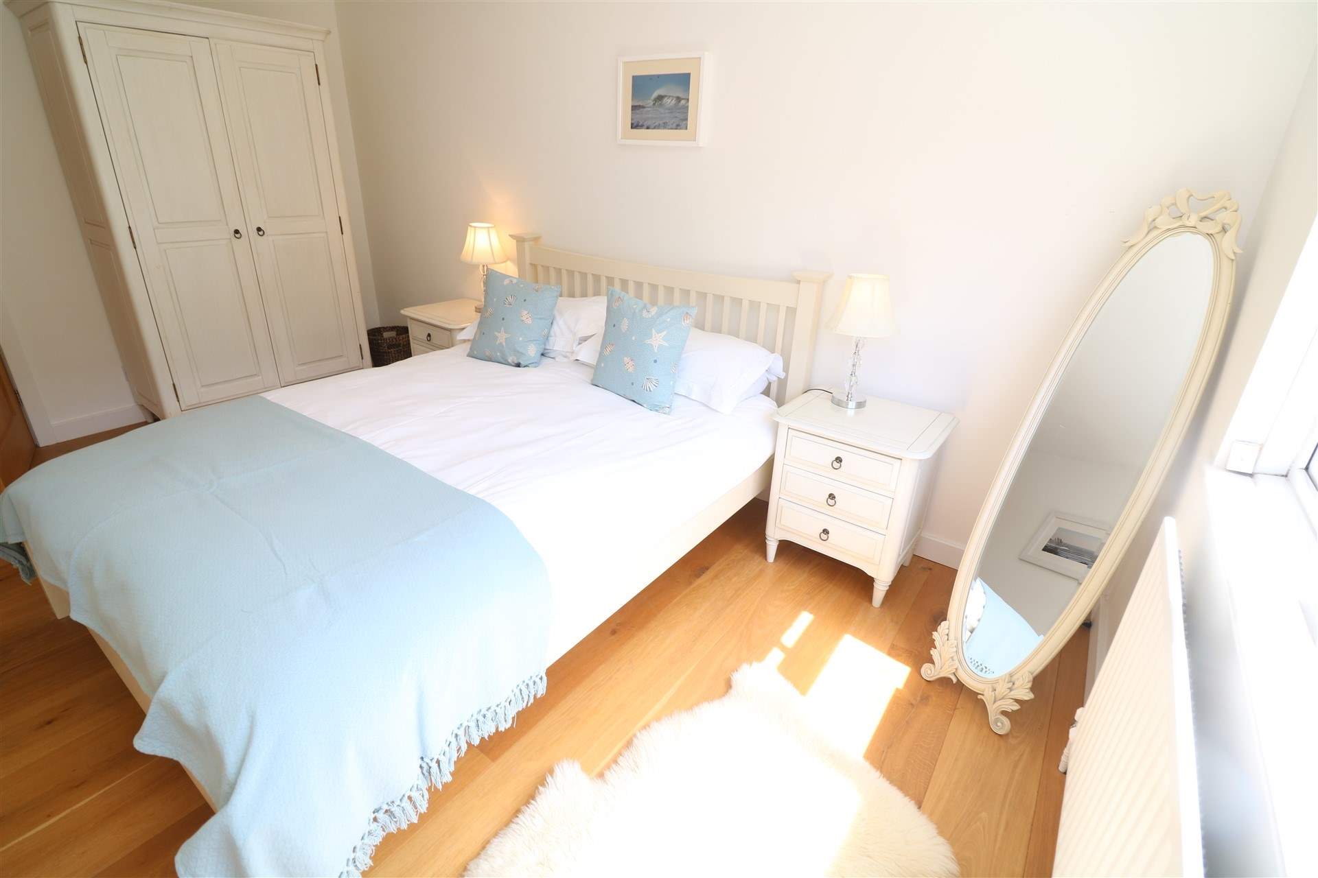 There is a double bedroom and a twin room on the ground floor. 