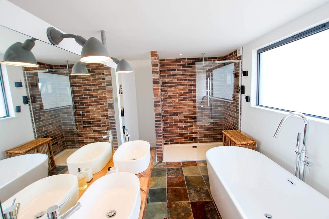 There's even twin wash basins.