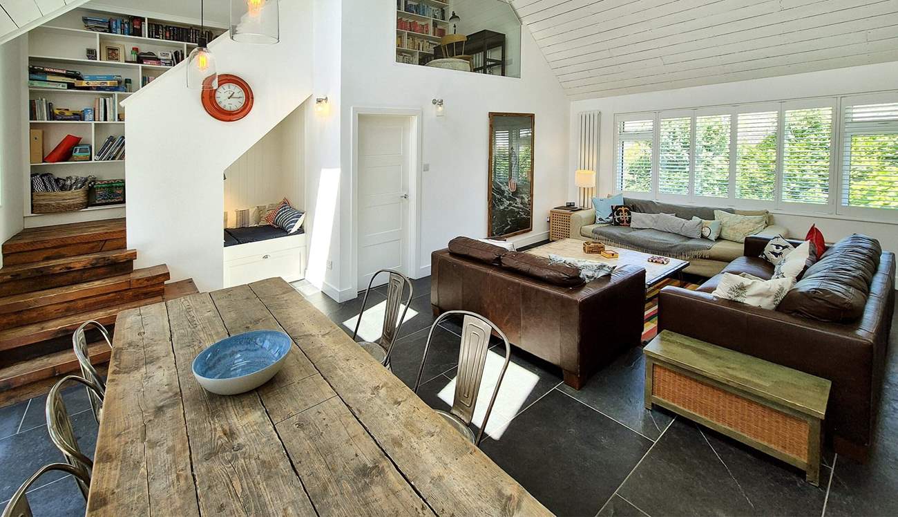 The open plan living space is charming.