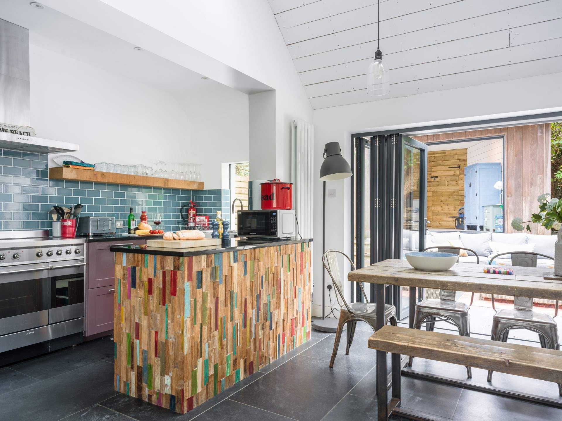 The kitchen is styled and equipped for your enjoyment.