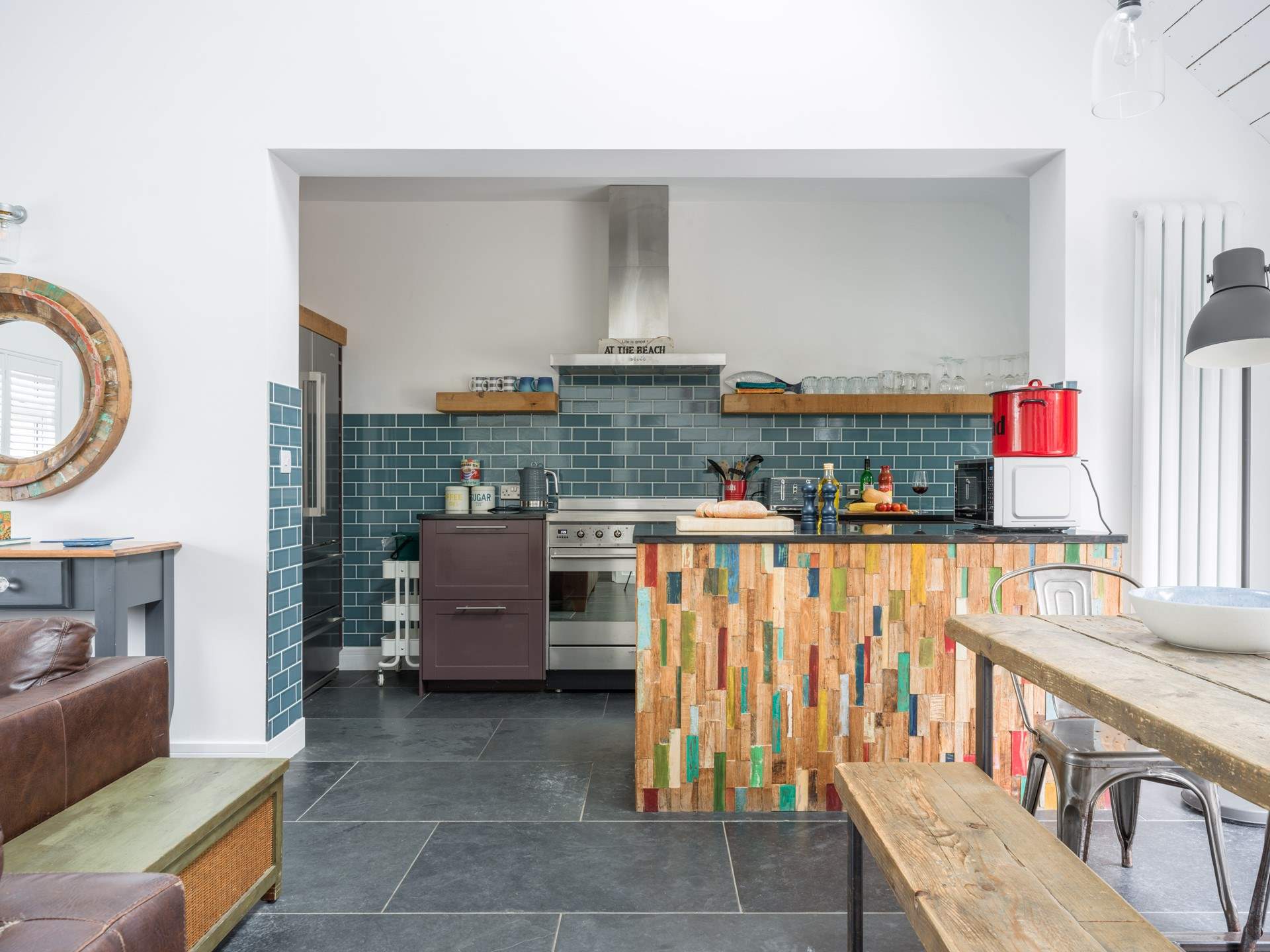 There is both space an beauty throughout this holiday abode.