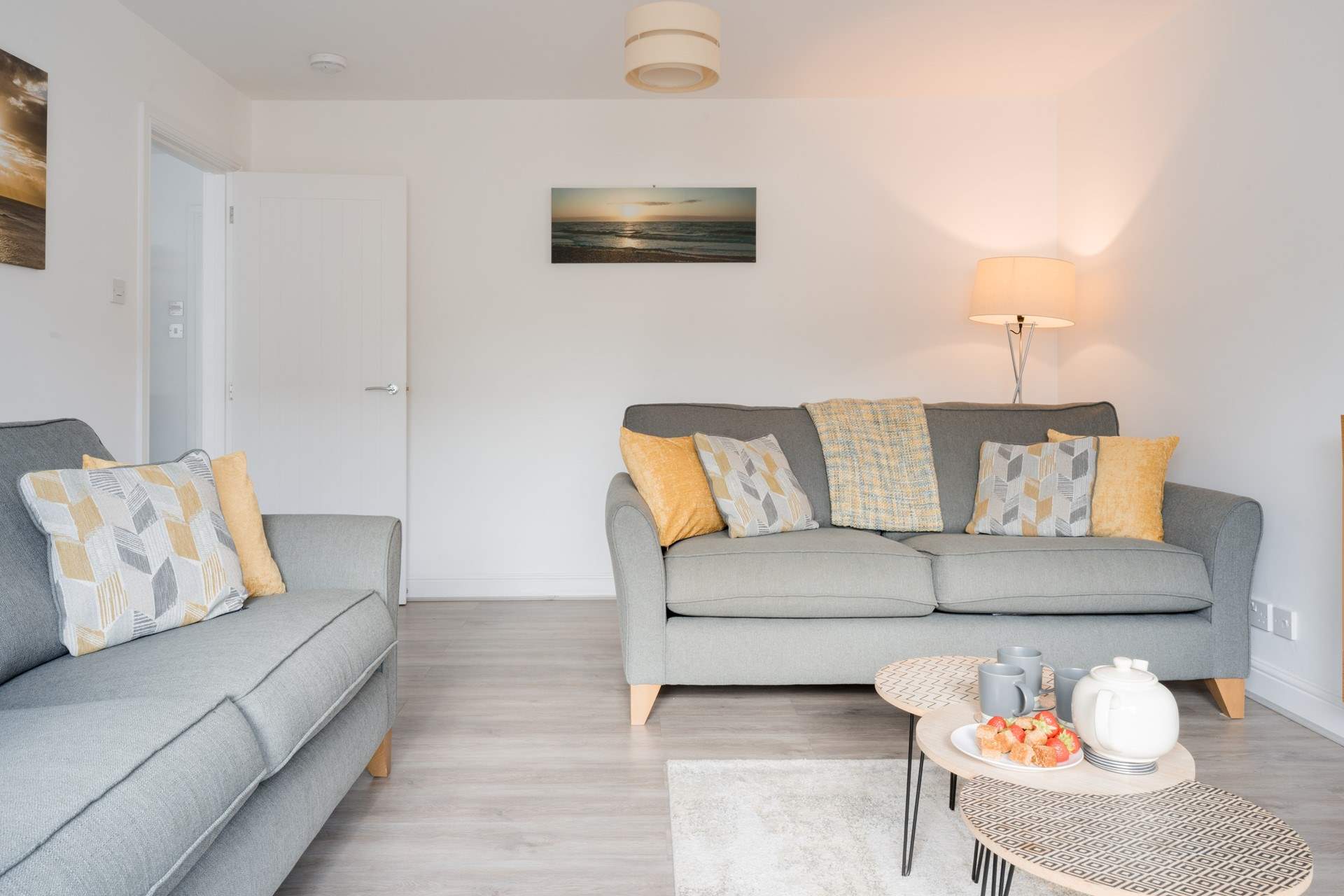 Relax into one of the comfy sofas after a day on the beach.