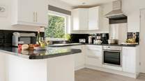 The well-equipped kitchen has everything you'll need.