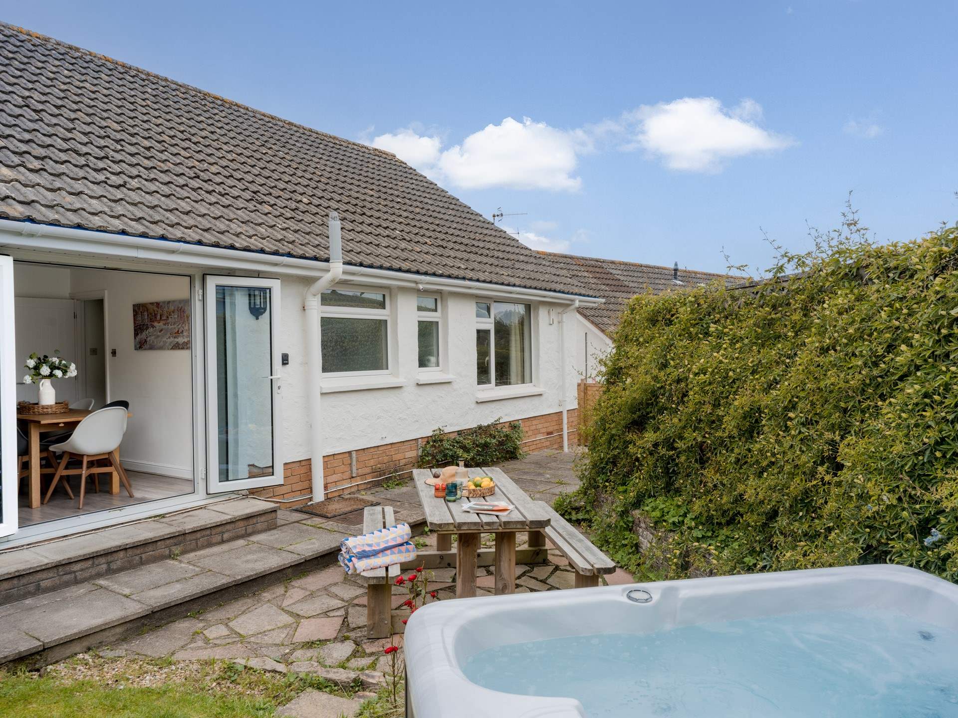 The perfect holiday pastime - relaxing in the hot tub. 