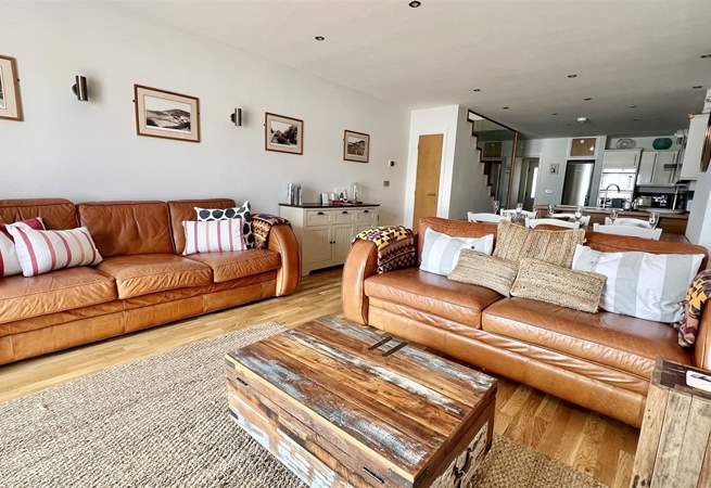 The open plan living space makes the most of the stunning view. 