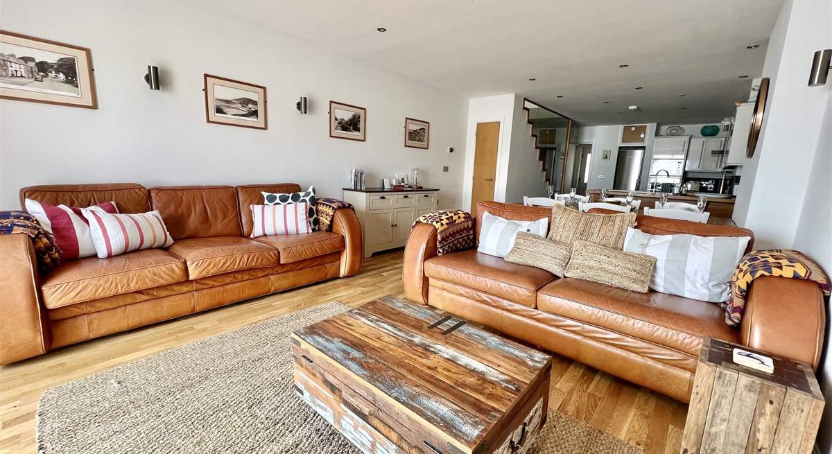 The open plan living space makes the most of the stunning view. 