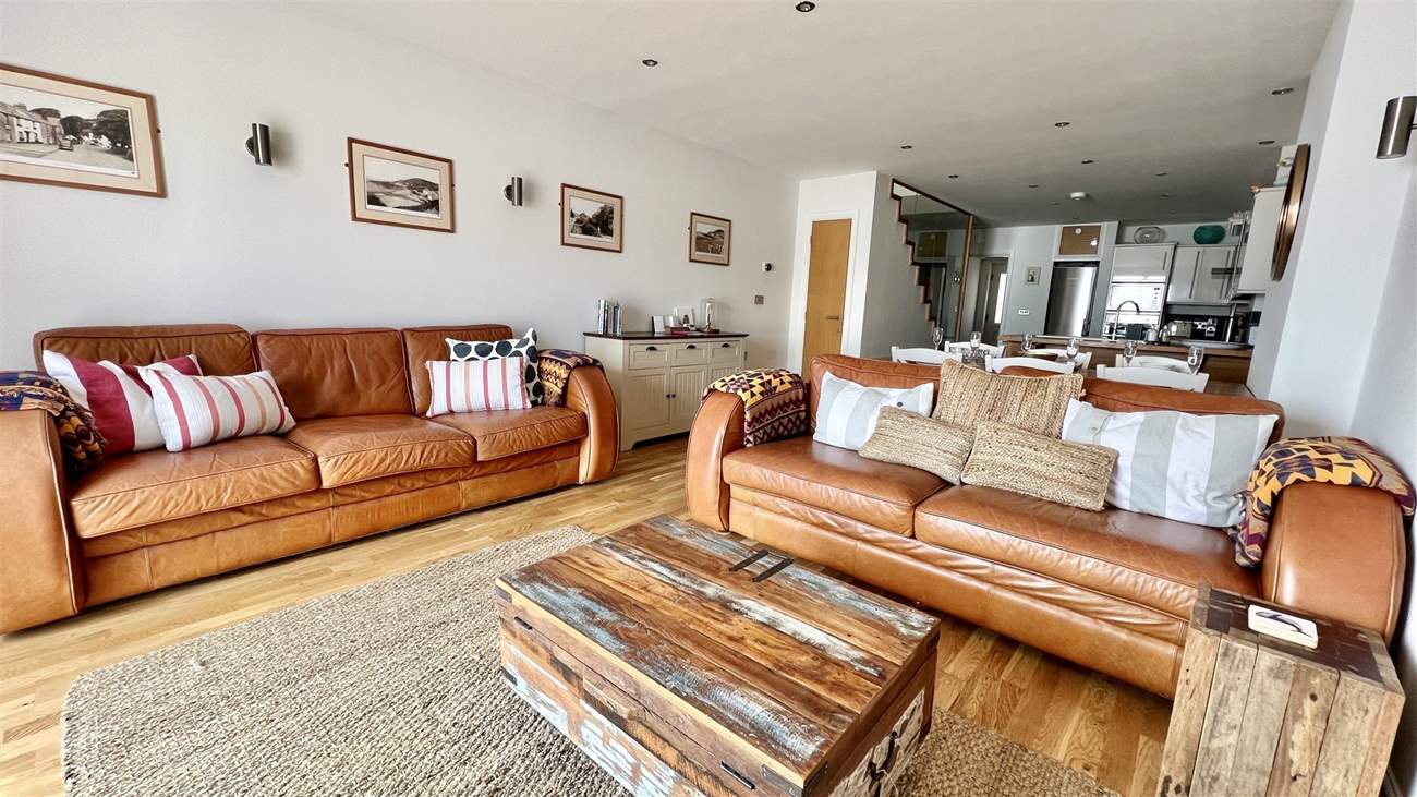 The open plan living space makes the most of the stunning view.