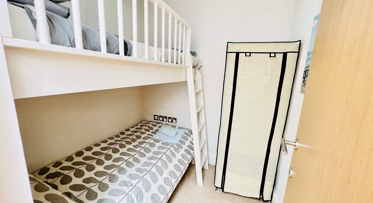 The children will love the bunk-beds in this room. 