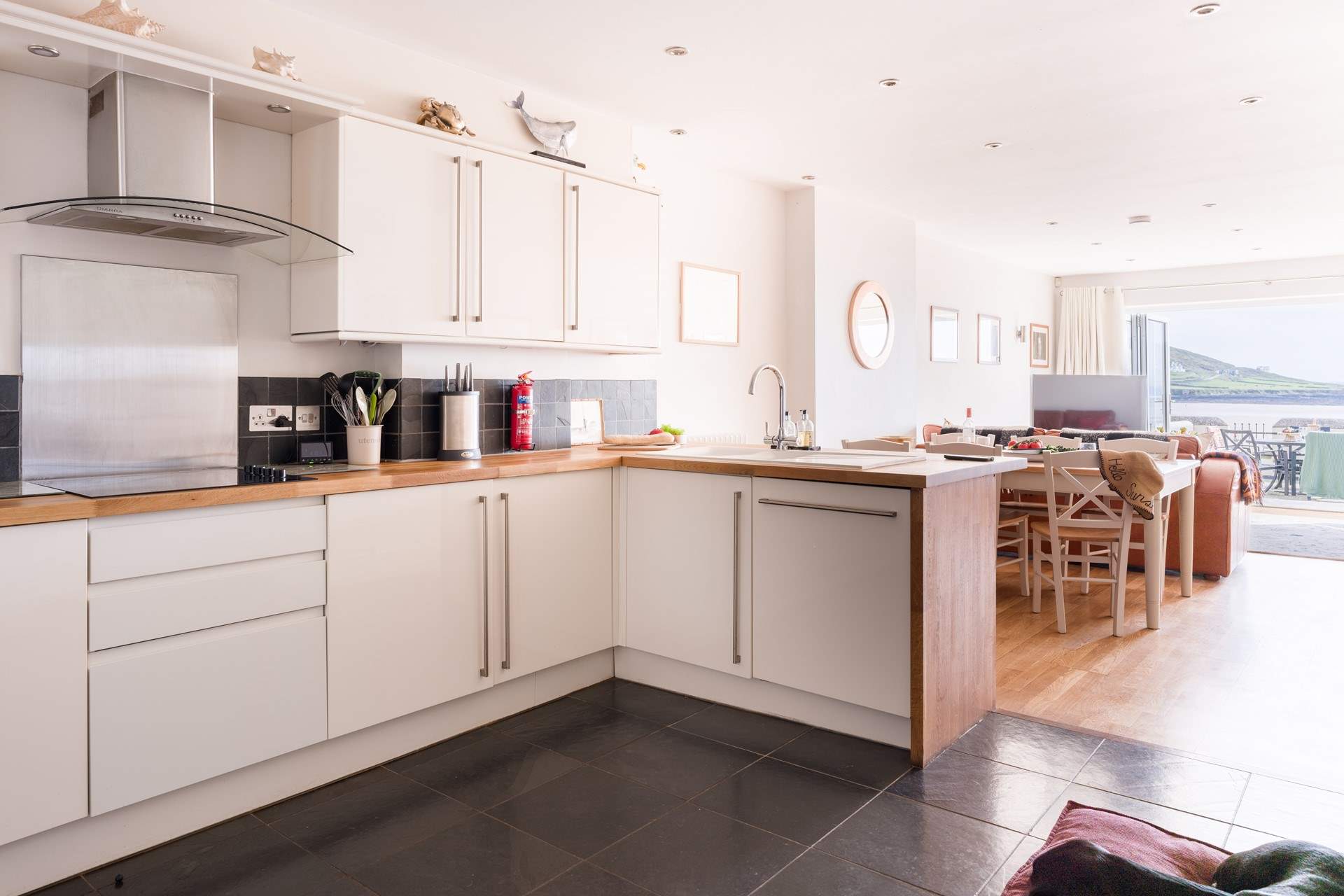 The well designed kitchen has everything you'll need for serving up holiday feasts.