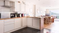 The well designed kitchen has everything you'll need for serving up holiday feasts.