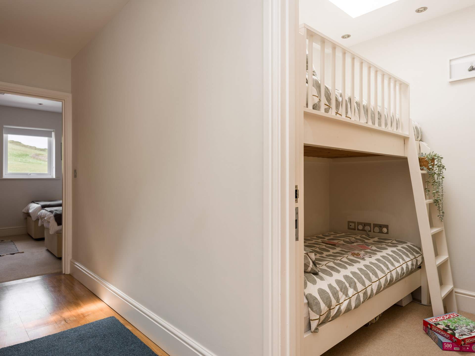 The children will love the bunk-beds in this room. 