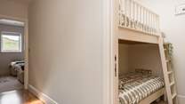 The children will love the bunk-beds in this room. 