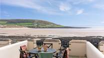 What a stunning view of Croyde beach and the ocean from Surfside!