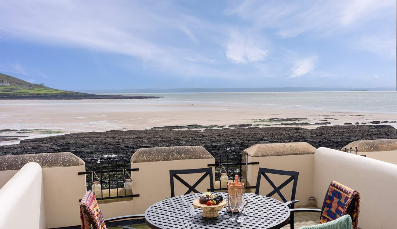 The terrace is yours to enjoy from dawn until dusk. 