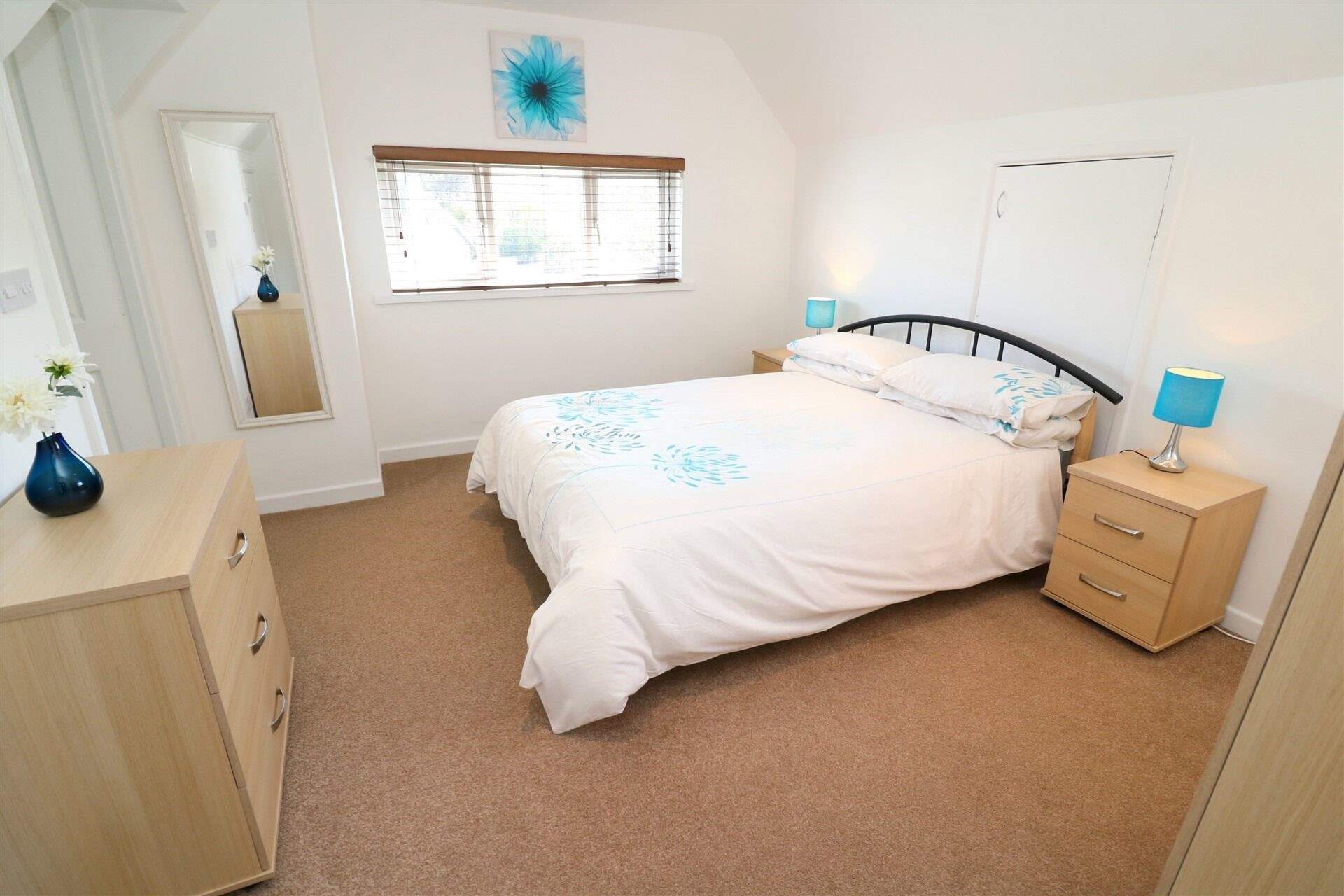 The bedrooms are light and bright. 