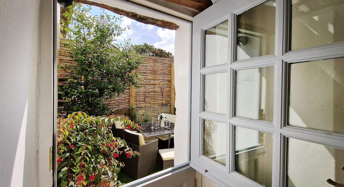 Step outside into the Devonshire sunshine. 