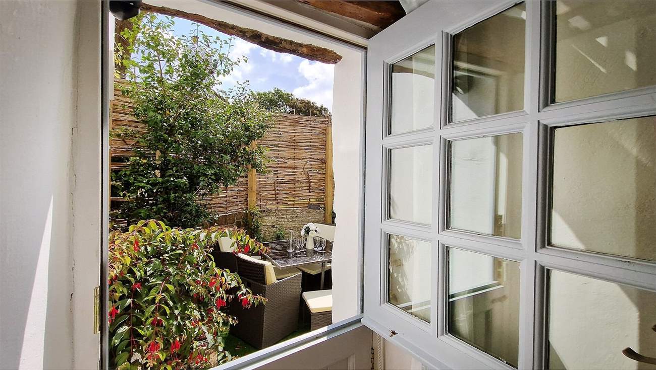 Step outside into the Devonshire sunshine.
