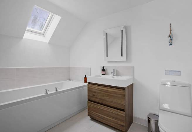 The family bathroom is opposite the bedroom on the first floor.