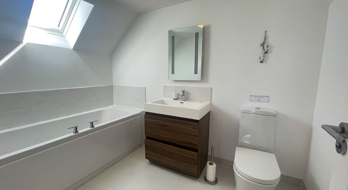 The upstairs bathroom.