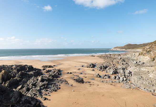 Woolacombe beach is perfect for families with miles of golden sands. 