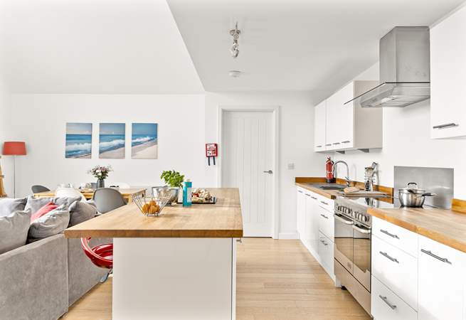 The kitchen has everything you might need for meal times.