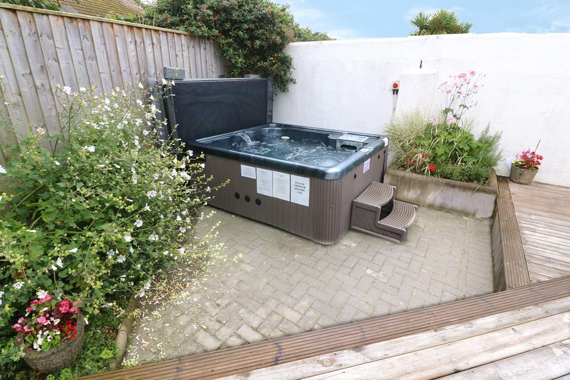 Ah bliss, a soak in the hot tub after a busy day.