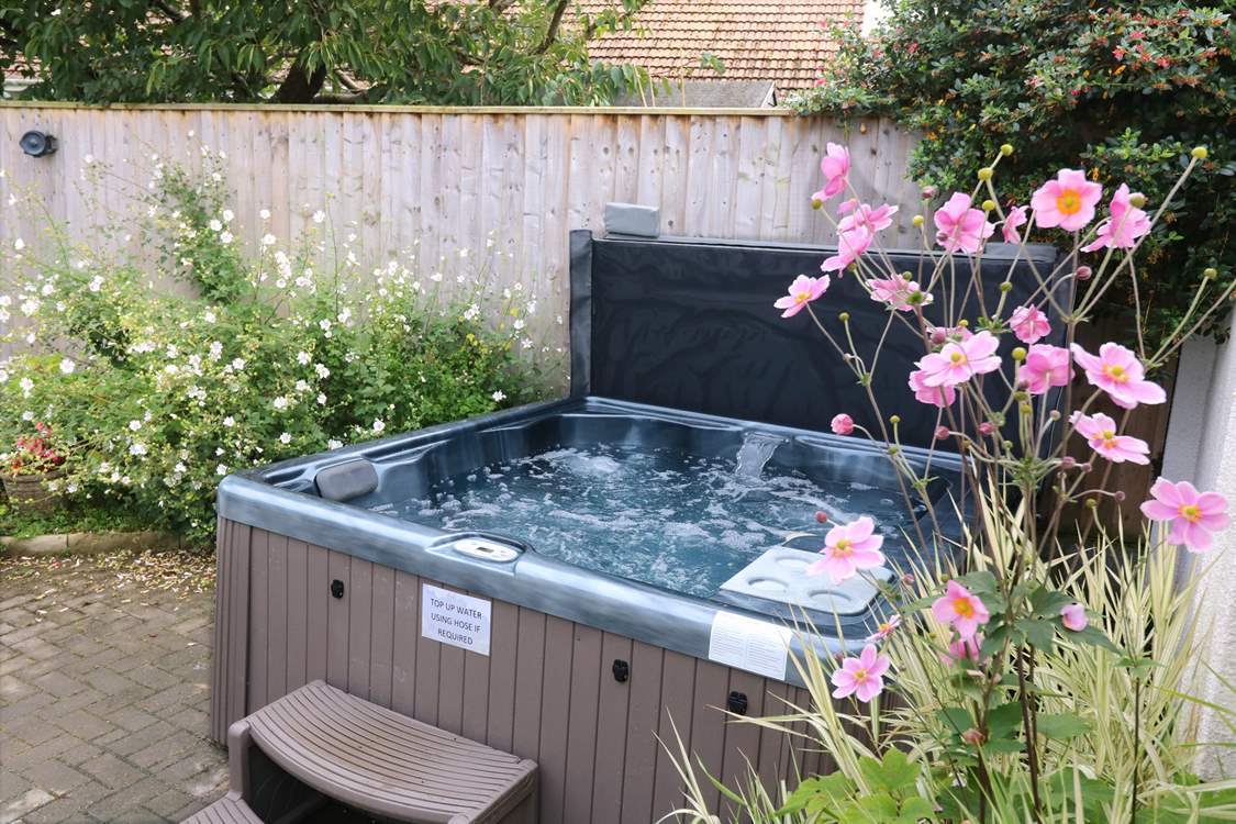 Relax in the hot tub, the perfect holiday pastime.