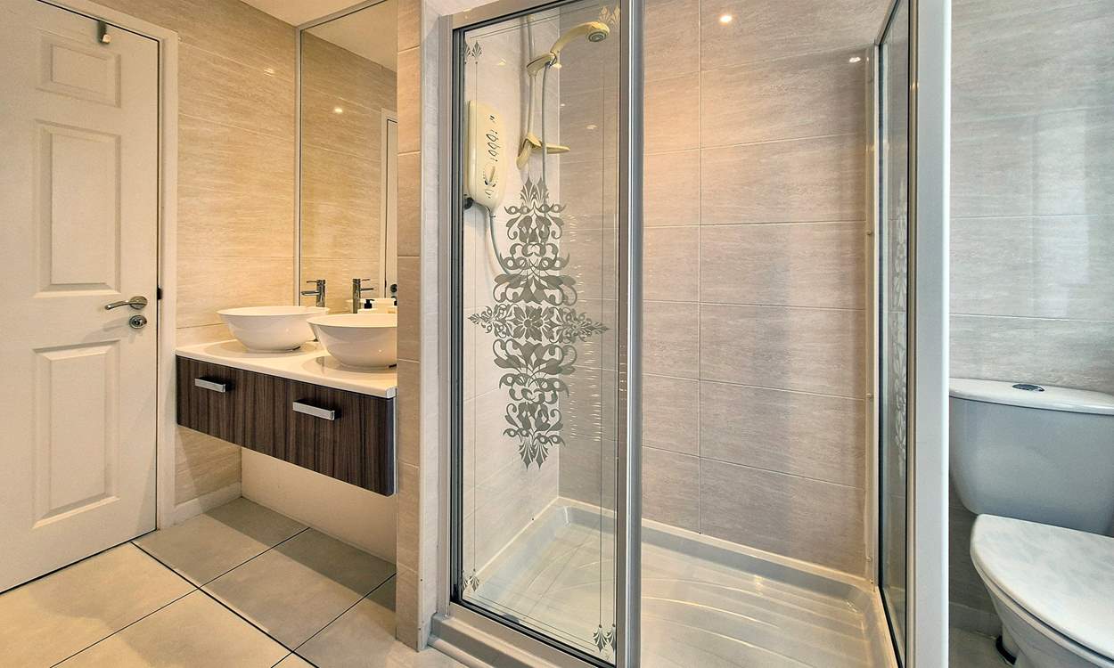 The stylish family shower-room.